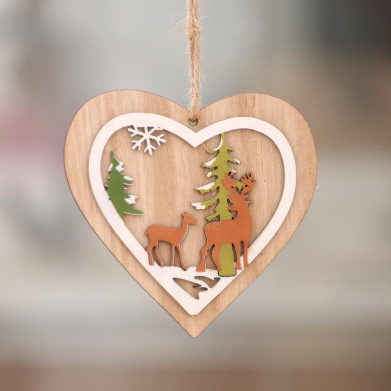 Wooden Laser-Cut Christmas Tree Ornaments: Small Star & Bell Pendants