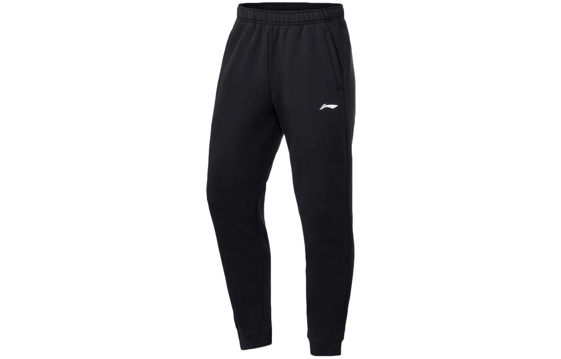 Li Ning Training Series Logo Print Fleece Lined Sweatpants Men s Black AKLSG49-1 XXXL