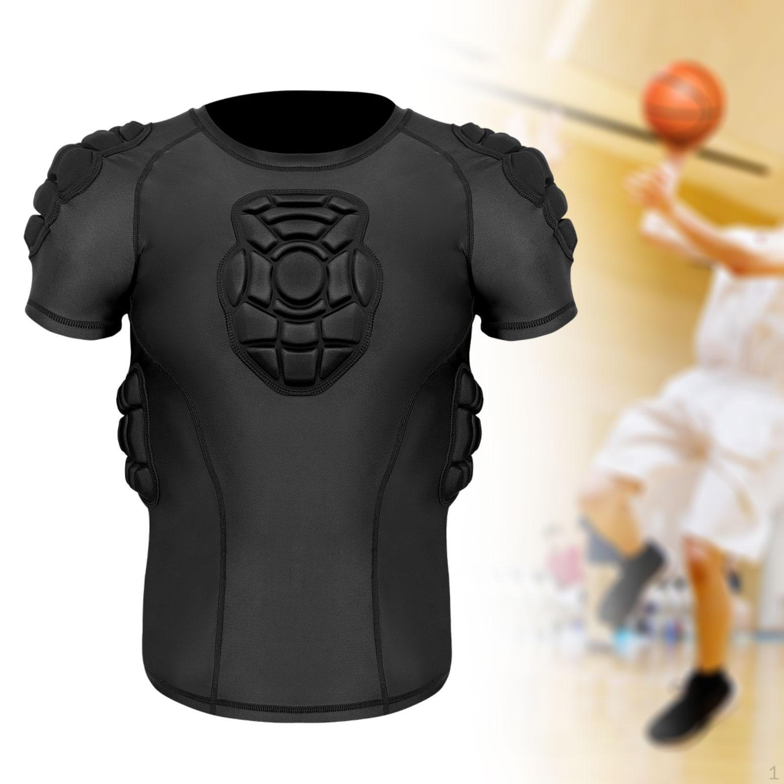 

Мужская защитная рубашка с подкладкой, компрессионная защита ребер, защитное снаряжение для игр, футбола, улицы M