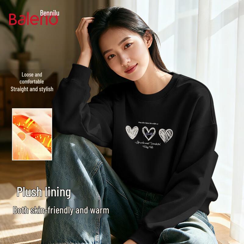

Baleno Women s Fleece-Lined Oversize Heart Graphic Sweatshirt 2XL