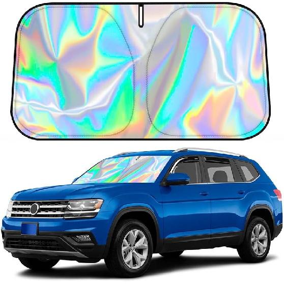 D-Lumina Windshield Sun Shade For 2011-2017 Honda Odyssey Mini Van Accessories, Iridescent Reflective Front Window Sunshade Sun Visor Protector Block
