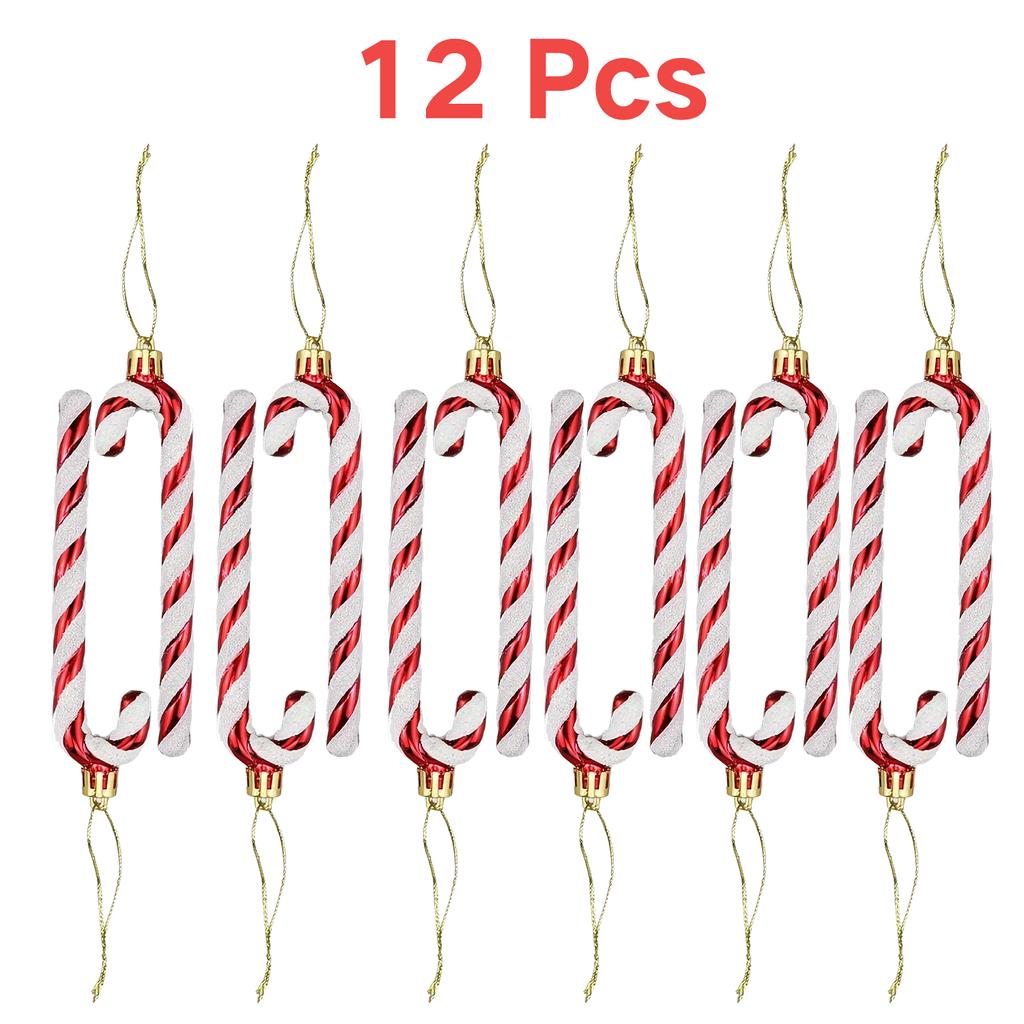 6/12/18 Pcs Candy Cane Christmas Decorations, Holiday Party Supplies for Christmas Tree Decoration