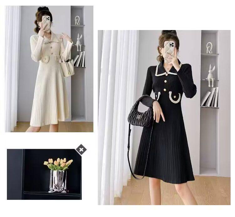 Elegant French Chic Knit Dress for Women - New Autumn/Winter Arrival, Perfect As a Base Layer or Inner Wear, Pairs Well with Coats.