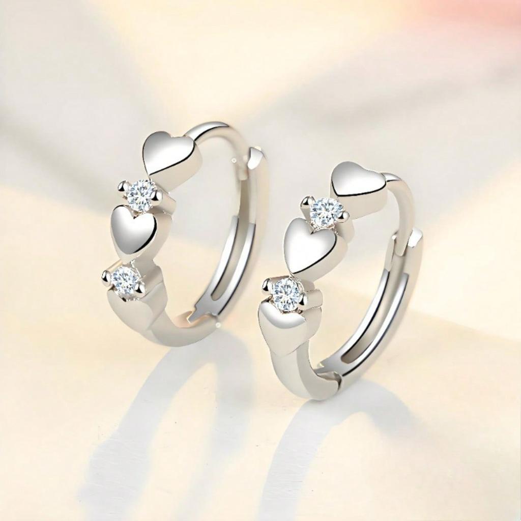 1 Pair of Lovely Double Heart Earrings for Women, Romantic and Sweet Earrings, Beautiful Jewelry for Women's Cuteness