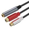 6.35mm to 2RCA Adapters Cord, 1/4Inch TRS Stereoed Female to 2RCA Female Y Splitters Line Extension Cable 30/180/300cm
