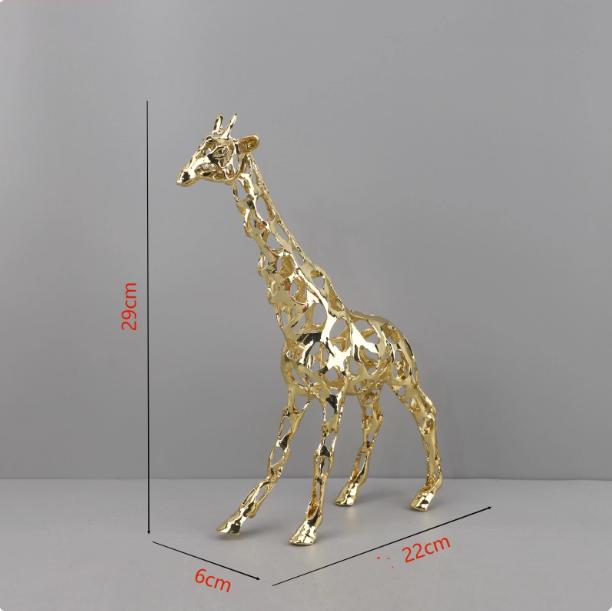 Abstract Gold Hollow Metal Horse Animal Sculpture Ornament Home Room Table Statue Decoration Fengshui Office Desk Figurine Craft