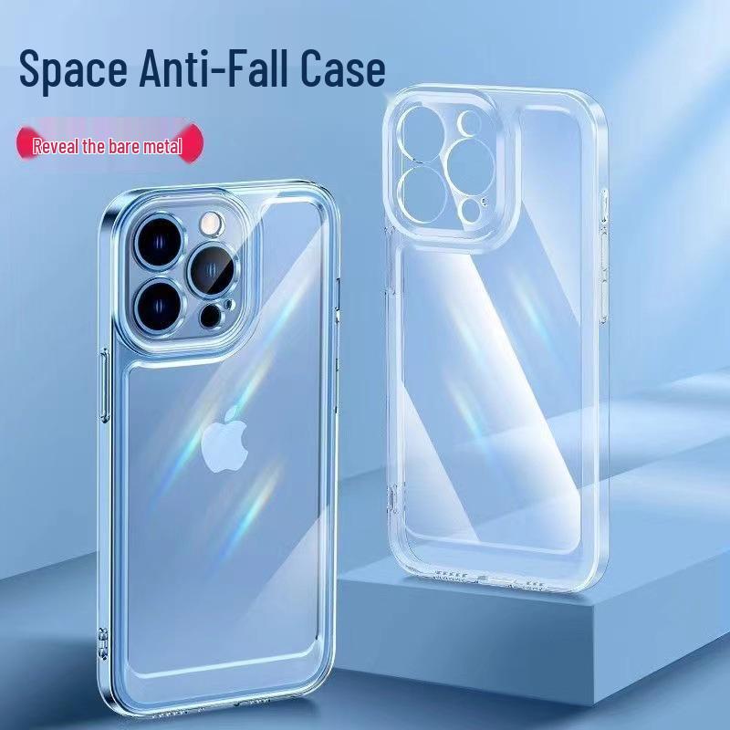 Transparent Drop-Proof Phone Case for iPhone 14/16/16E/Space Pro Max, Full Coverage, Suitable for Apple