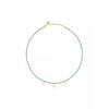 La Petite Story Gold Tone Steel Necklace With Green And Blue Beads LPS10ARR12 For Women