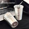 500ml Stainless Steel Coffee Travel Mug with Lid & Straw