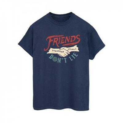 Netflix Womens/Ladies Stranger Things Friends DonÂ´t Lie Hands Cotton Boyfriend T-Shirt