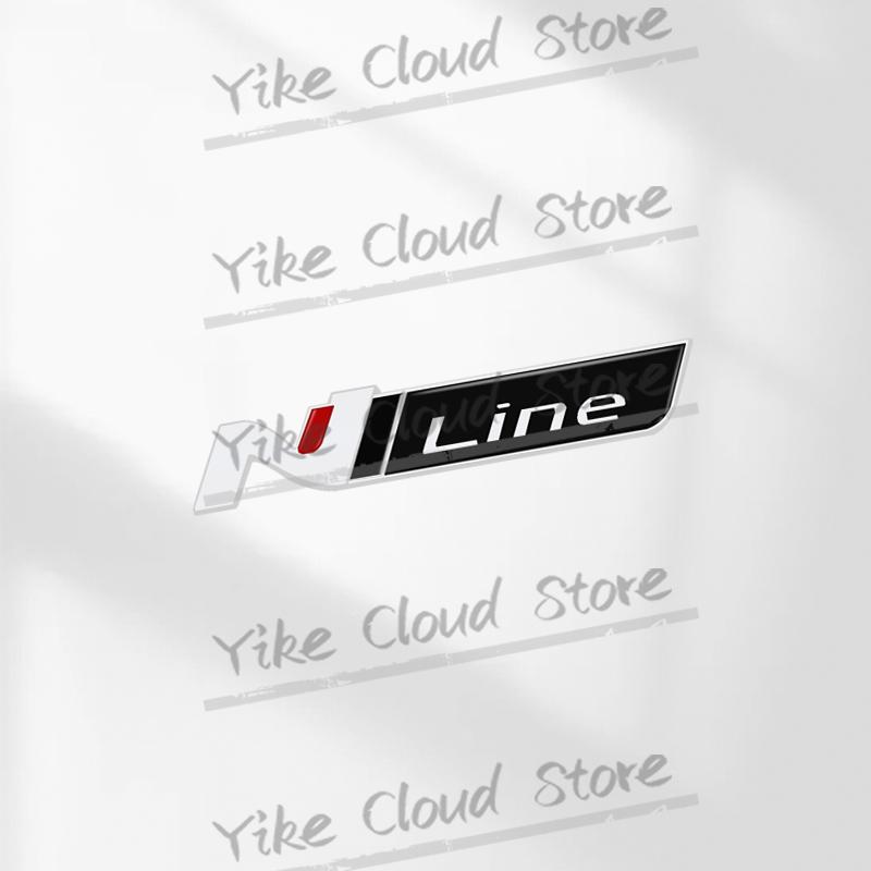 HWCB2 N Line Decoration Emblem Car Styling 3D Sticker Metal Front Hood Grille Badge For Hyundai Kona Tucson Sonata Elantra Veloster