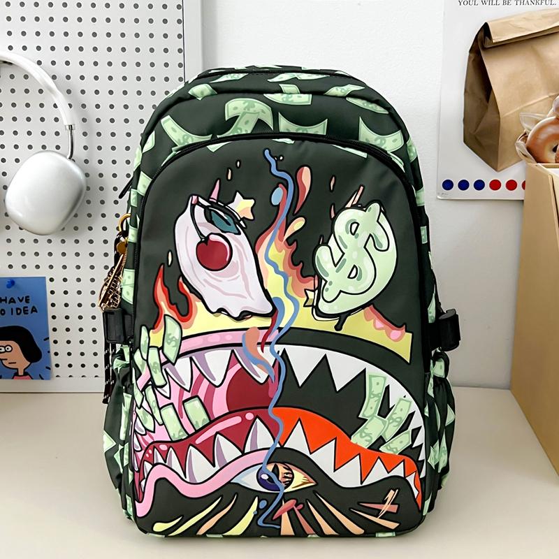 Zaino Colorato Squalo Studente Leggero Impermeabile Scuola Stampato Grande Capacità Cartone Animato