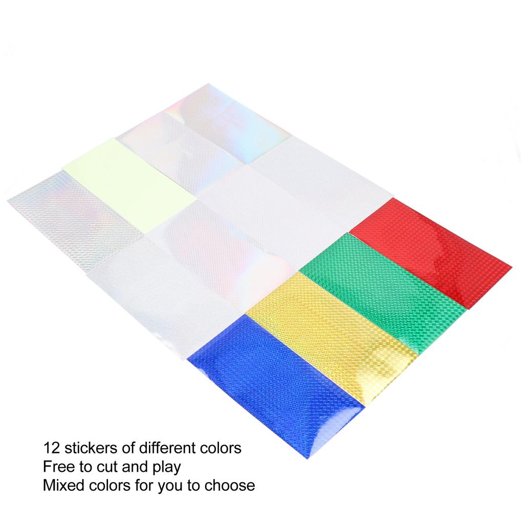 12Pcs Angeln Locken Aufkleber Gemischte Farbe Laser Adhesive Film Refit Material Leuchtende Dekor