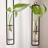 Home Decoration Flower Wall Vase Flower Nordic Test Tube Vases Clear Glass Container Wall Hanging Air Plant Flower Bottle Vase