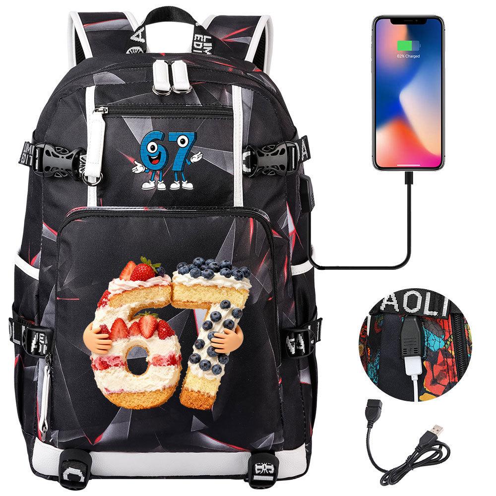 USB Charging Backpack for Teen Students Travel Laptop Daypack 67 Gourmet Style Lightweight Water-Resistant Large Capacity