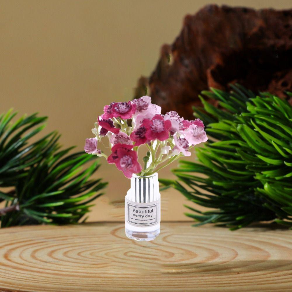 

2Pcs DIY Flower Bouquet Miniatures Mini Potted Plant Ornaments Simulation Potted Plants Play Toy темно-рожевого кольору