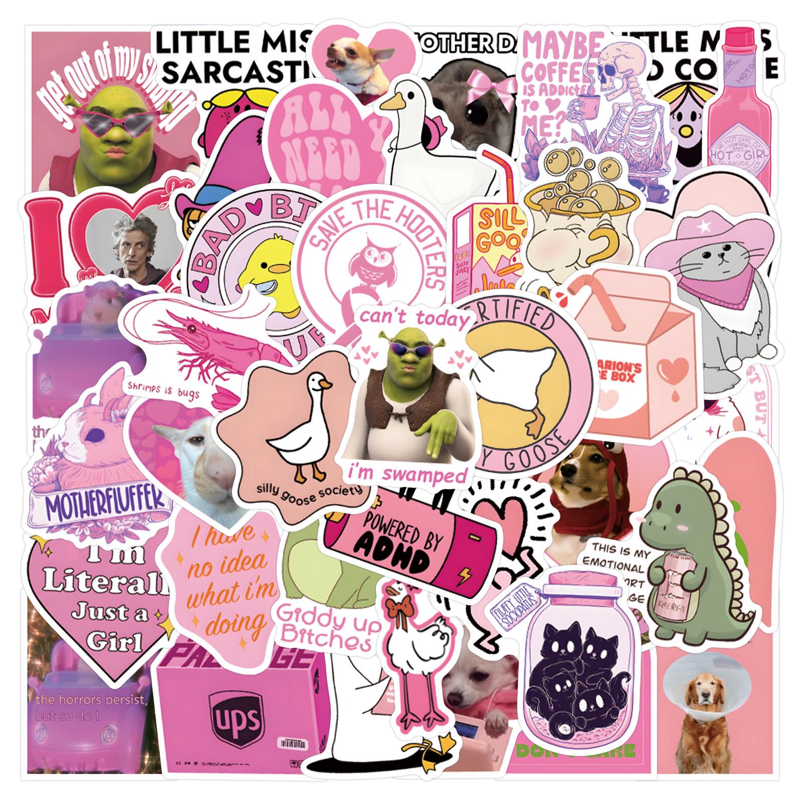 

50-105 Pink Waterproof Creative Stickers for Water Cup Decoration