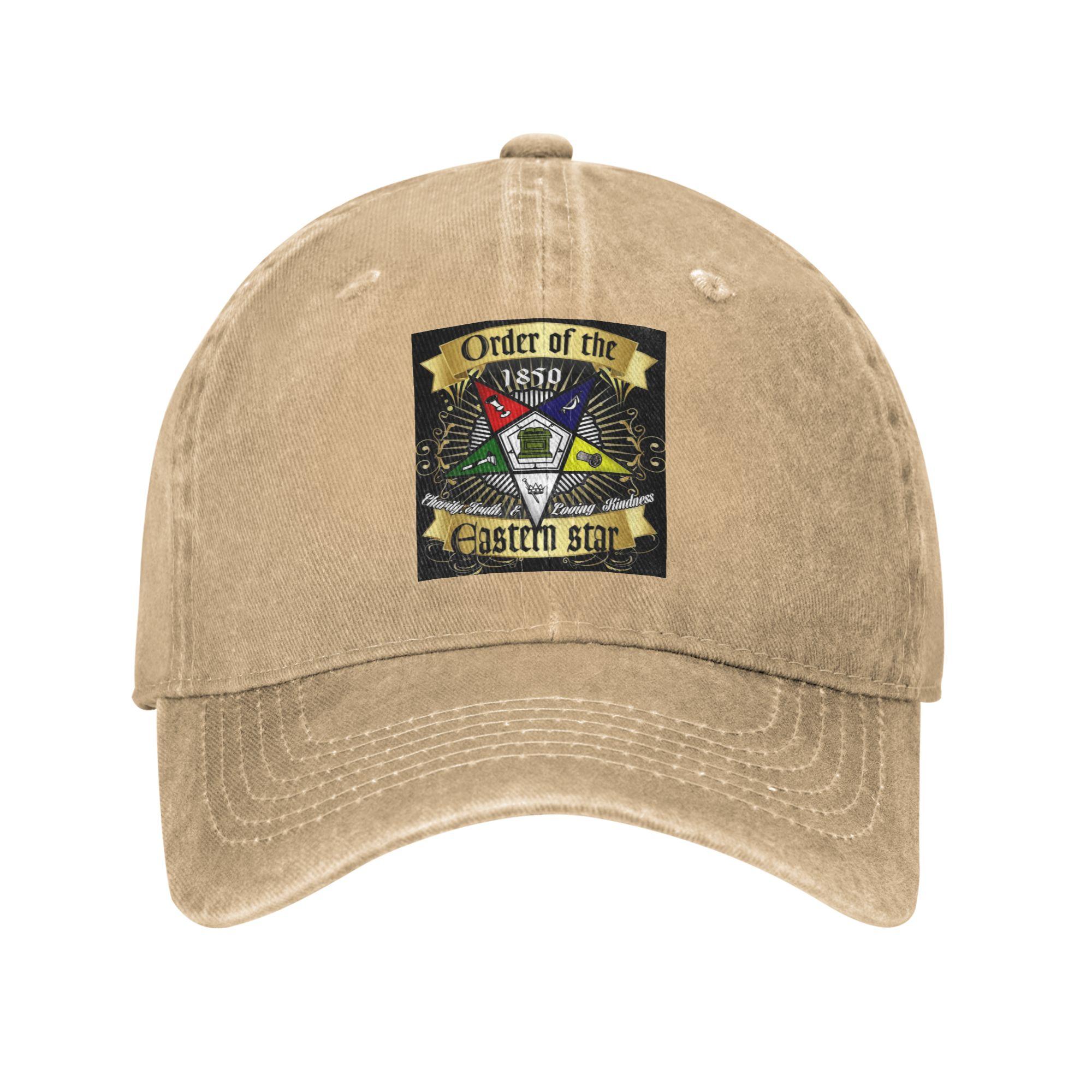 

OES Order Of The Eastern Star Logo Freemason Denim Cap Casual Baseball Caps Adjustable Hat Summer Unisex Baseball Hats One Size