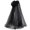 Black Bridal Shawl Witch Vampire Cosplay Cloak Halloween Double Cloak Game Party Costume Props Holiday Dress Up Trench