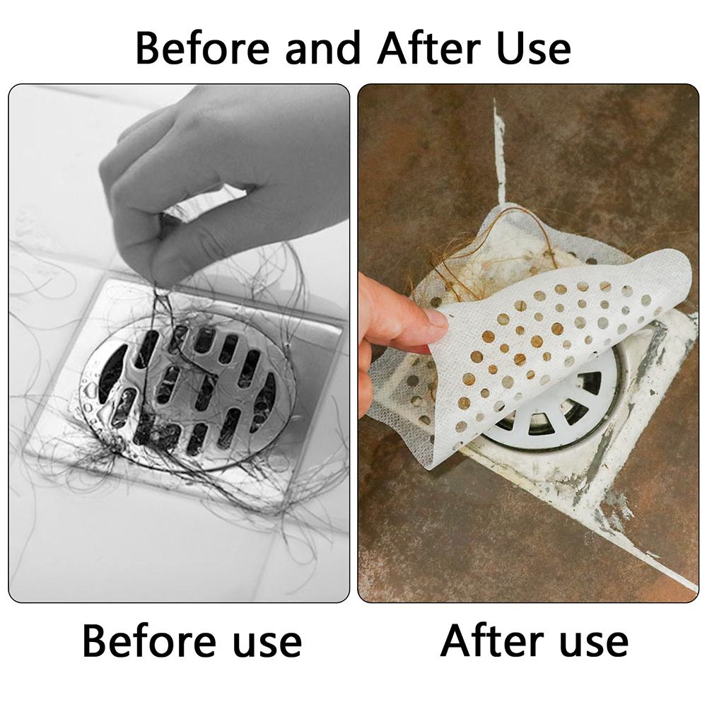 10 pcs Bathtub Disposable Sink Shower Bath Hair Catcher Mesh Stickers Filter Floor Drain Cover