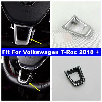 Matte / Carbon Fiber Look Car Steering Wheel Panel Frame Decor Cover Trim Accessories Fit For Volkswagen T-Roc T Roc 2018 -