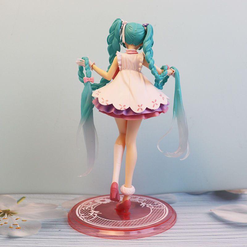 19CM Anime Fairy Tale Wonderland Hatsune Miku Rapunzel Cute Twin Tails Dress Up Model Toy Gift Collection Action Figure