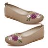 Vintage bestickte Damen-Flats, Blumen-Slipper, runde Zehenschuhe, Slipper, Ballerinas