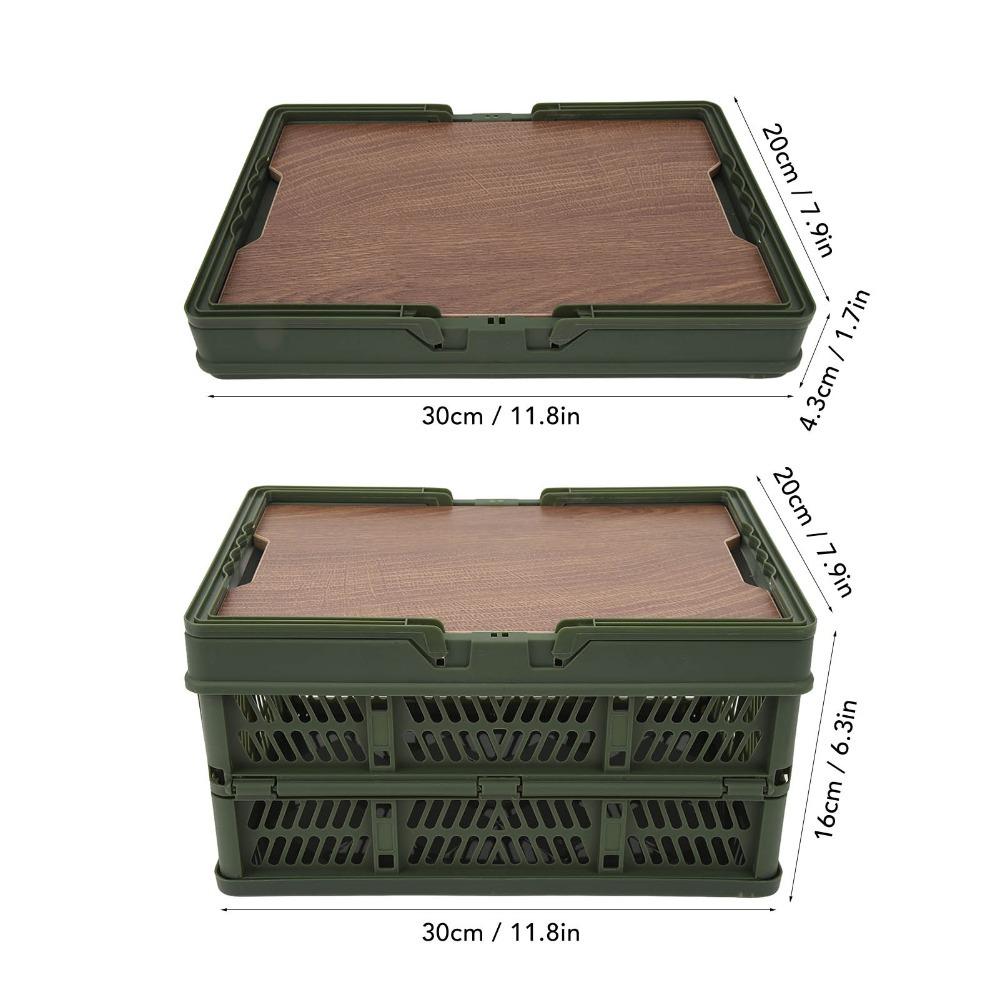 Foldable Camping Storage Basket Large Capacity Handheld Camping Basket Camping Storage Box  Picnics зелёный