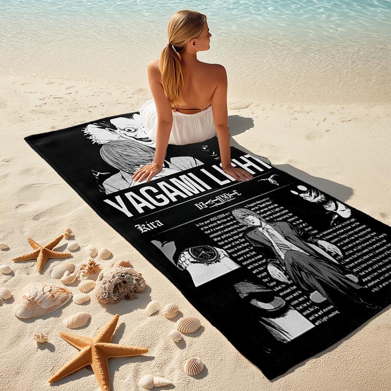 Death Note Anime Art Beach Towel Portable For Travel Outdoor Camping Swim Absorbent Bath Towel Quickdrying Swim Towel Travel And Vacation Towels