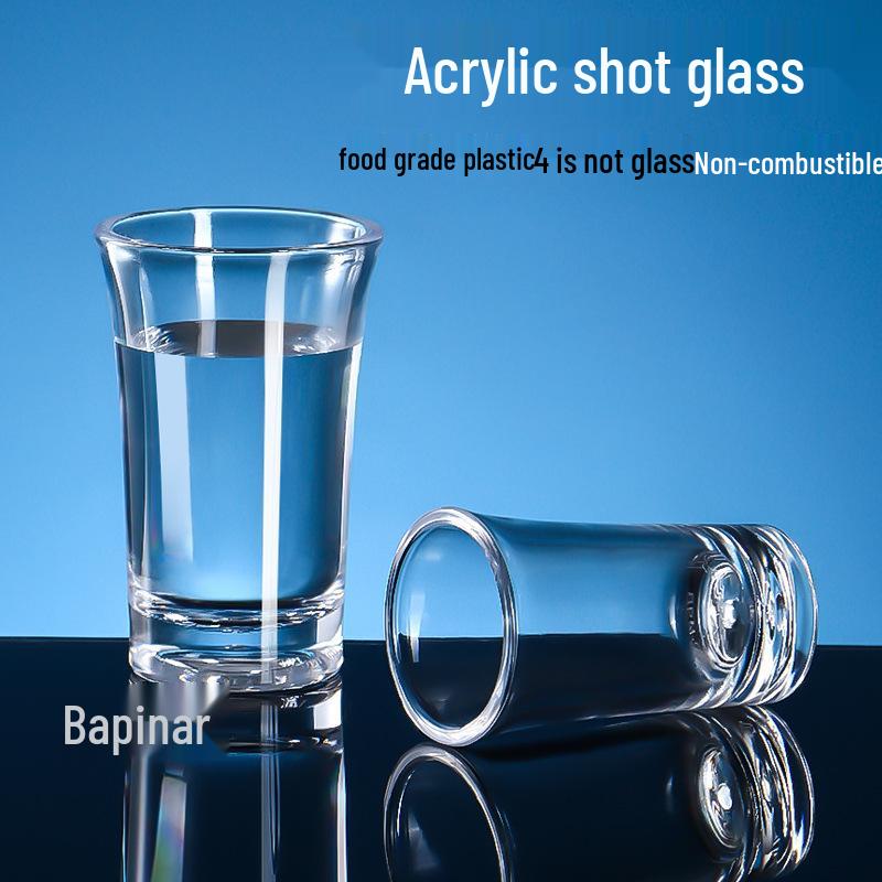 KTV Transparent Acrylic Wonton Cup Shot Glasses - Small White Wine and Liquor Glasses