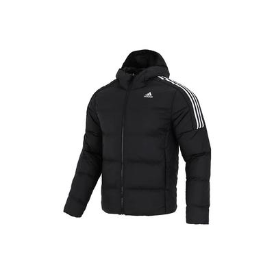 Casaco esportivo casual com capuz para baixo masculino, roupa externa preta GT9141