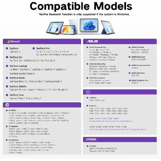 Slim Pen 2 for Microsoft Surface Pro11,Made for Copilot+Pc Surface Pro11,Screen-Paper Dualuse Pen Tip,with 4096 Pressure, for Surface