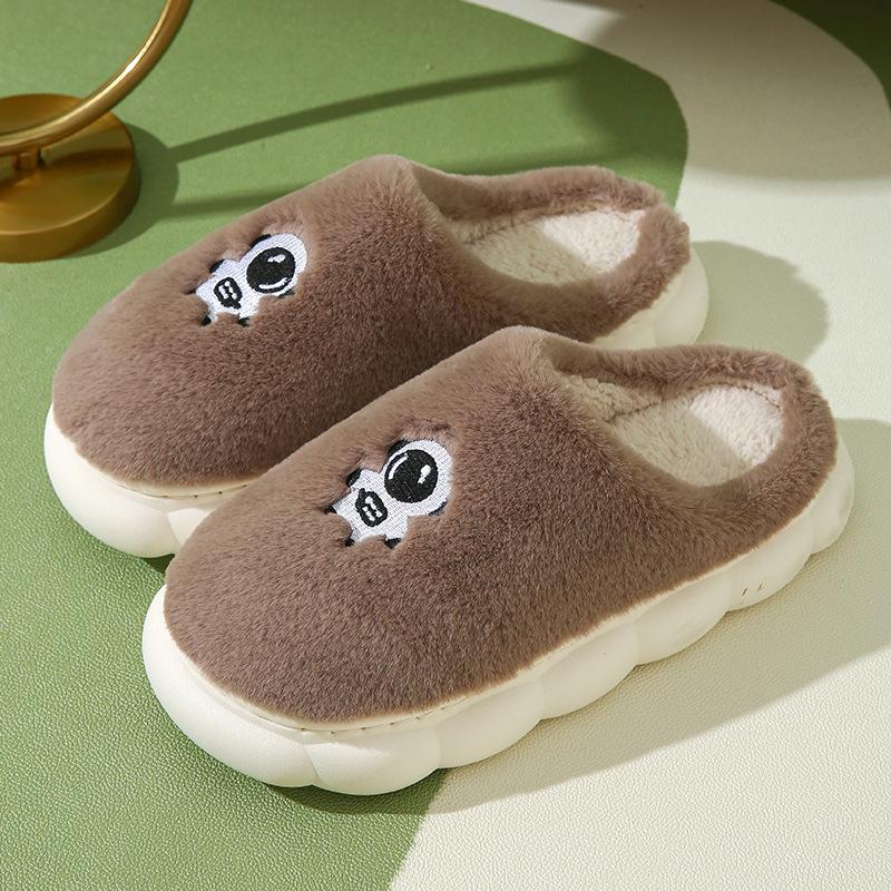 Cotton slippers women's new winter velvet thick-bottomed indoor non-slip outer wear warm home astronaut fluffy slippers men