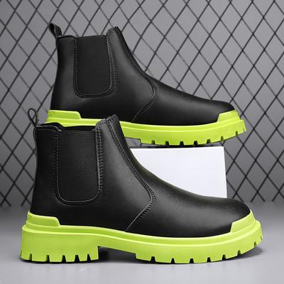 Heren Biker Boot Heren Laarzen Street Waterdicht Casual Leren Schoenen Trendy Alles-match Platform Antislip Brits Explosieve Stijl