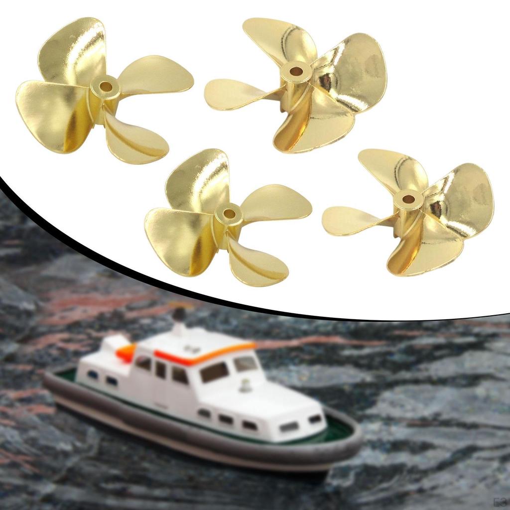 Metal RC Boat Propeller 4 Zinc Alloy 4mm for Model Repair Replace
