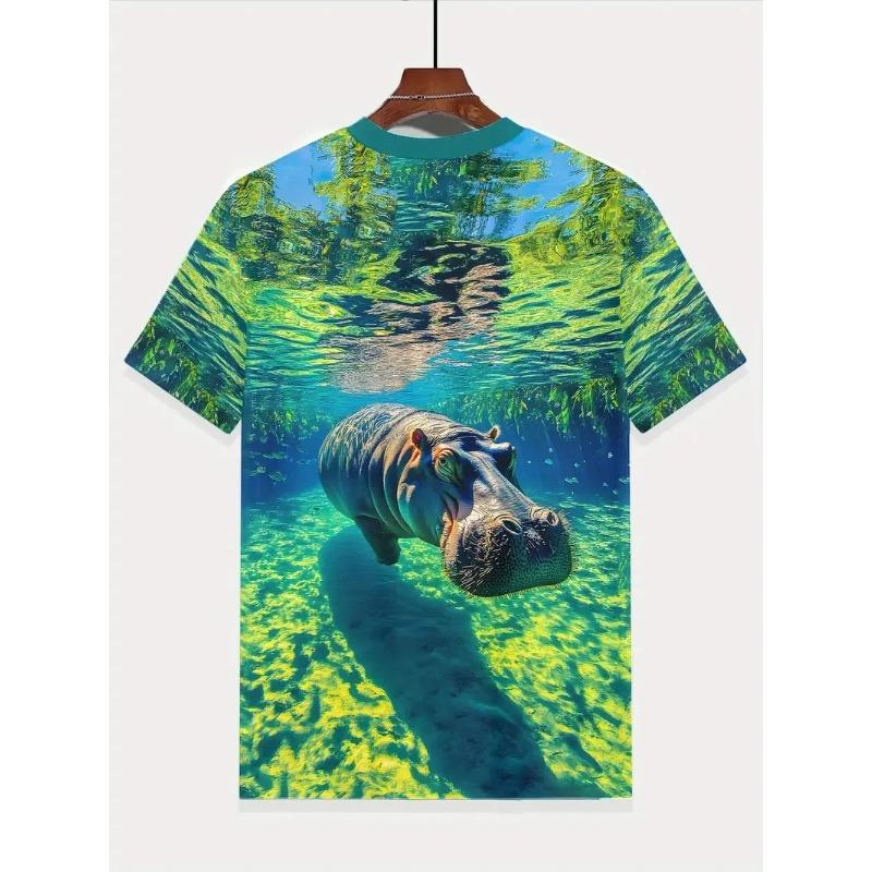 3D Printed Fashionable and Fun Animal Pattern T-shirts Hip Hop Casual Short Sleeved Men's T-shirts