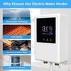 Tankless Water Heater Electric 110V, 5500W Instant Hot Water Heater with Remote Control and LCD Touch Screen Self-modulating, Overheating Protection