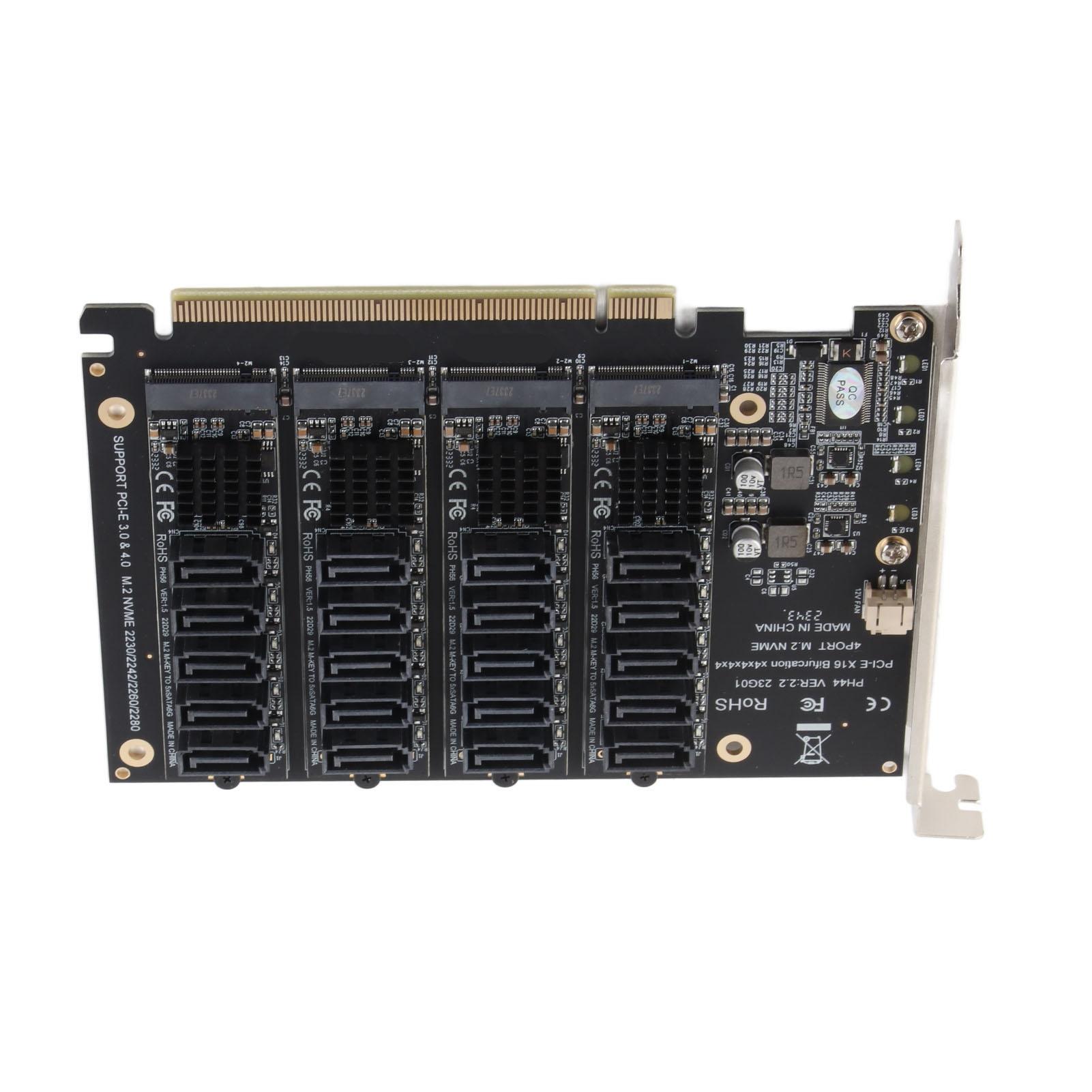 

Плата розширення PCIE X16 Мікросхема живлення постійного струму Стабільна робота Мікросхема JMB585 Картка адаптера PCIE до SATA 6G