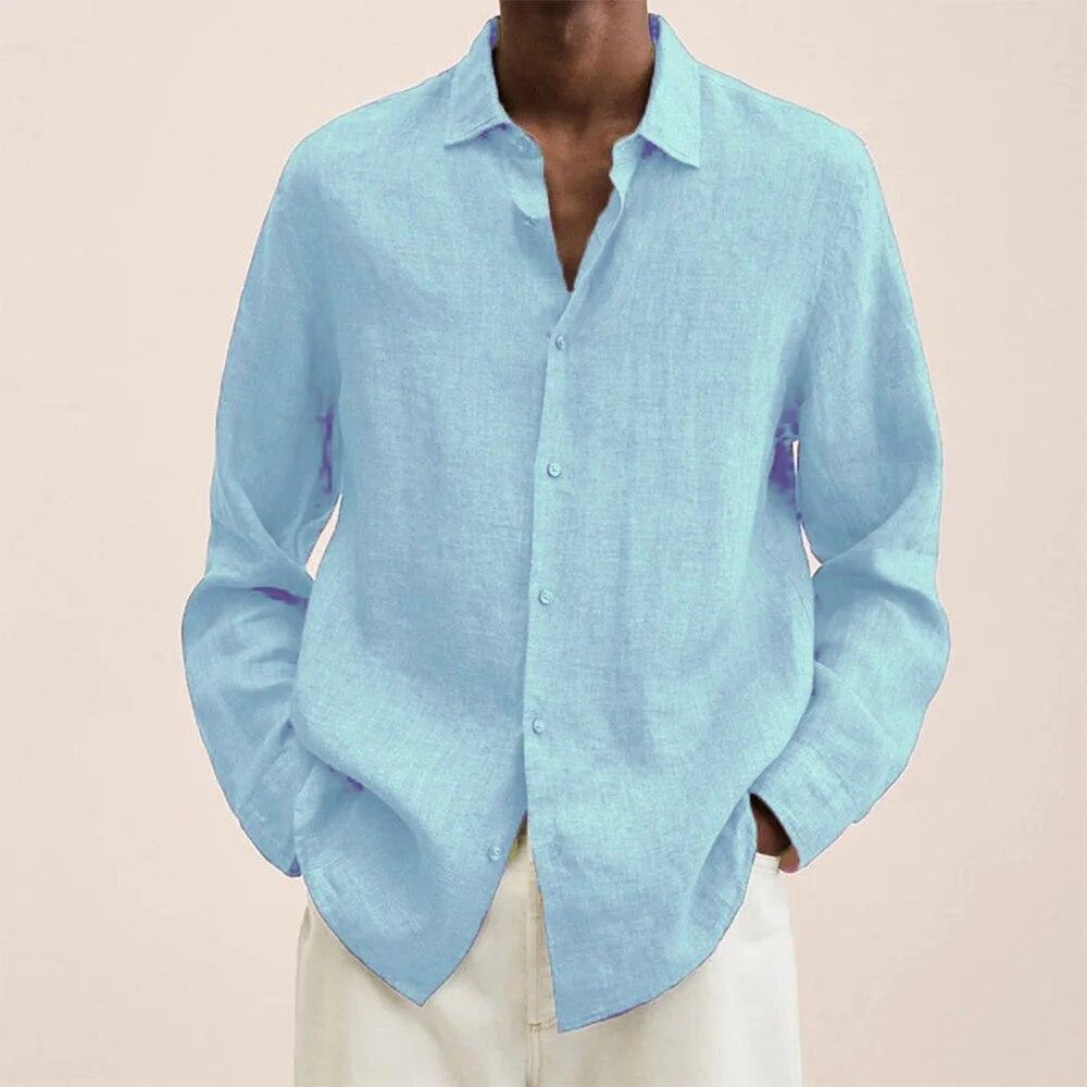 Longshirts Herren Oberteile Causal Loose Tops Langarm Revers Herren Herbst Freizeitkleidung Streetwear