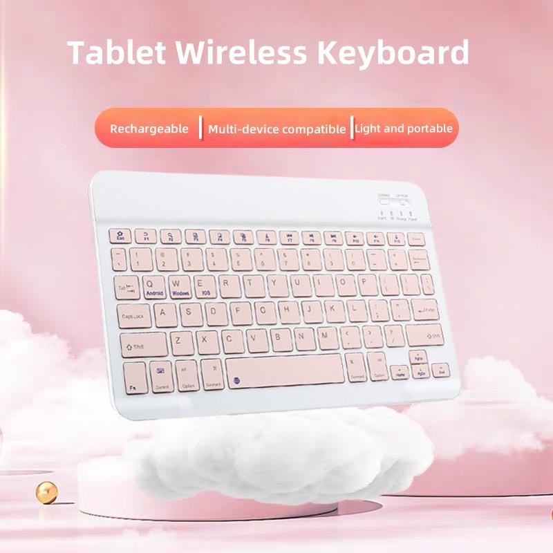 Ultra-Slim Bluetooth-Compatible Keyboard Portable Mini Wireless Keyboard Rechargeable for iPad Tablet Phone iOS Android Windows