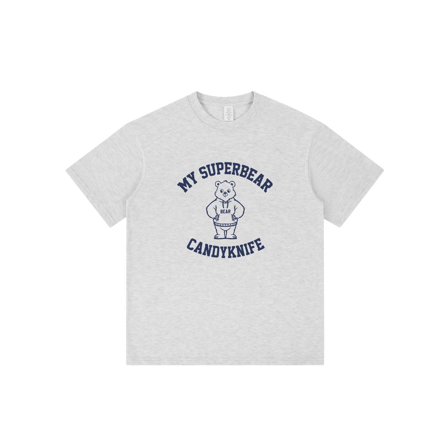 

Unisex Oversized Bear Print Retro T-Shirt - Pure Cotton, Short Sleeve XL