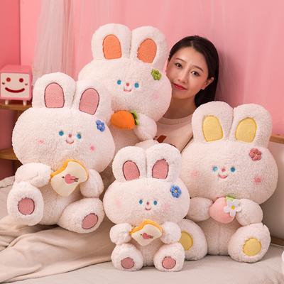 Cute Stuffed Rabbit Hug Snack Plush Toy Soft Toys Cushion Bunny Kid Pillow  Birthday Gift for Children Baby Accompany Sleep Doll