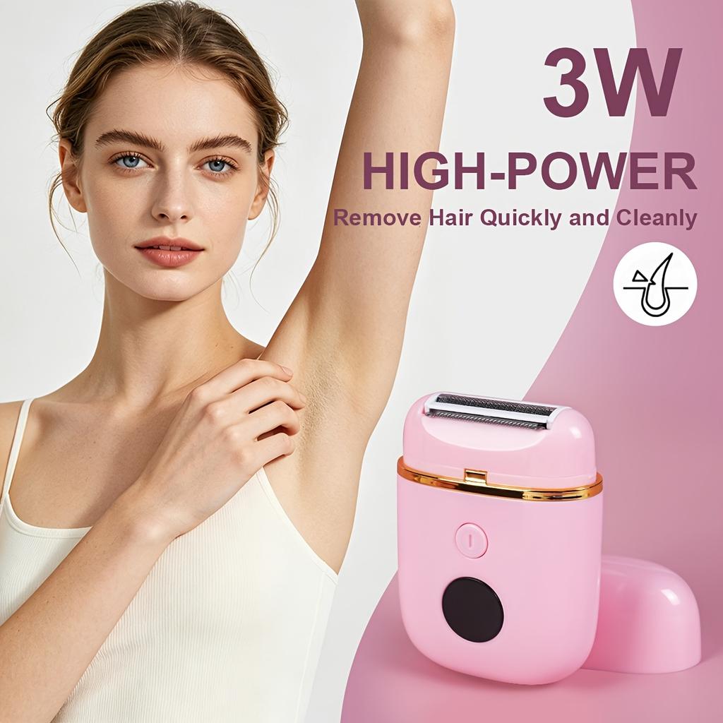 Women's Electric Shaver 2-in-1 Bikini and Body Hair Trimmer Painless USB Rechargeable shaver suitable for legs, armpits and face, portable
