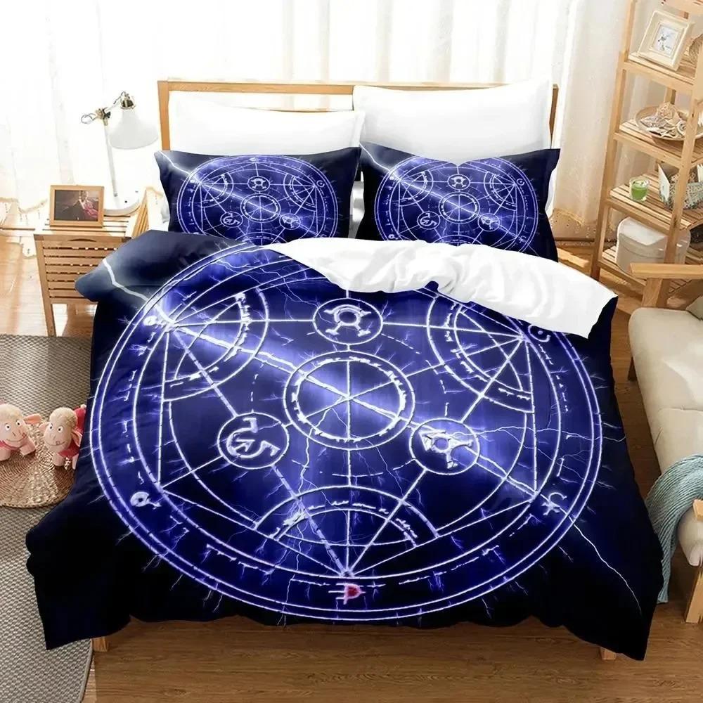 Anime Fullmetal Alchemist Bedding Set Duvet Cover Bed Set Quilt Cover Pillowcase Comforter king Queen Size Boy Adult Bedding Set