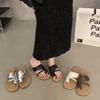 Korean Version of Retro Toe Slippers Women's Summer Wear 2025 New Niche Flat-bottomed Soft-soled Beach Sandals