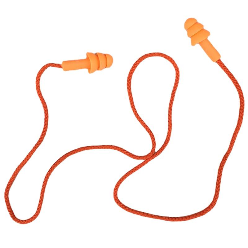 1pc Soft Earplug Noise Reduction Silicone Ear Plugs for Swimming Water Sports Earplugs Ear Shield with Neck Strap Rope Anti-lost
