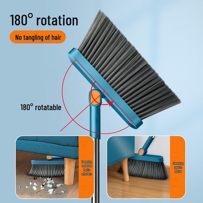 Magnetic Folding Broom & Enlarged Dustpan Set for Home