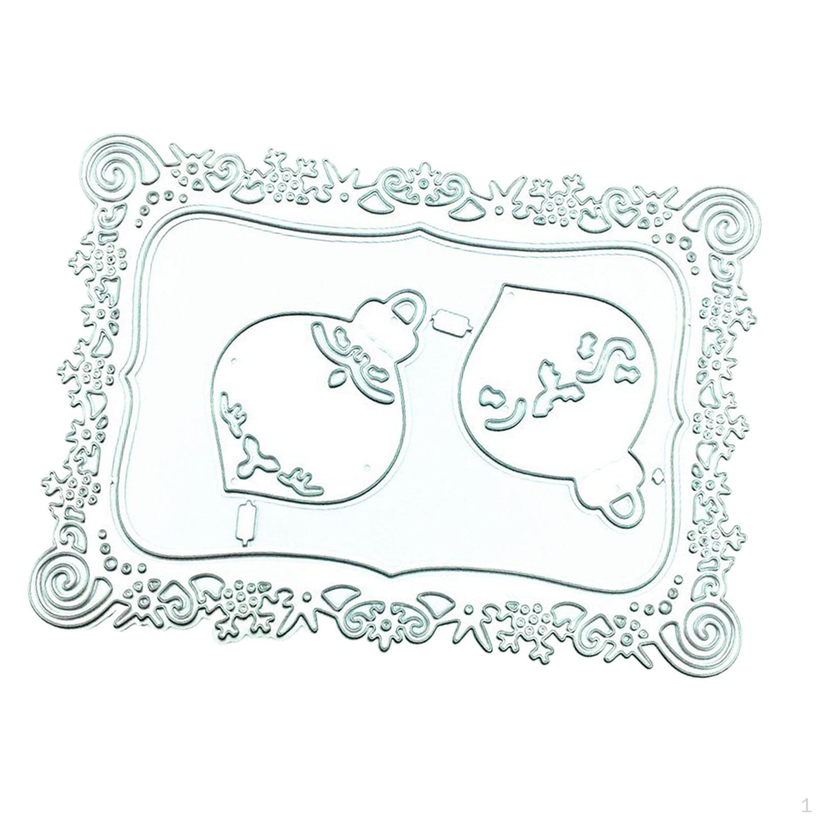 

Металлические штампы для резки, прямоугольная рамка для цветов, ручная работа, декоративный рождественский трафарет из углеродистой стали