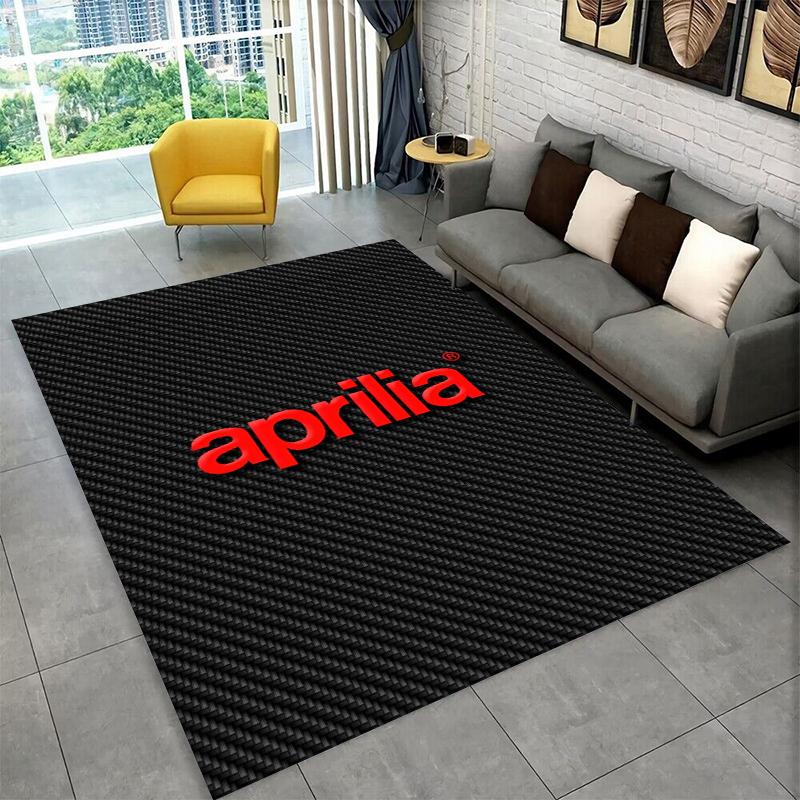 Alfombra de Coche de Carreras A-Aprilia Logo Moto para Sala de Juegos Dormitorio Sala de Estar Sofá Decoración del Hogar, Alfombra para Zona de Juegos Infantil Felpudo Antideslizante