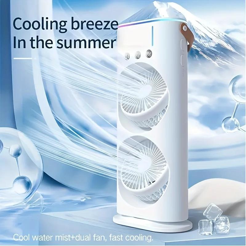 Portable Spray Cooling Fan - USB Powered, Indoor and Outdoor, Push Button Control, Multi-component Design Amagi